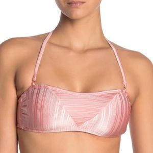 The Bikini Lab $39 Luster Ribbed Bandeau Top Pink